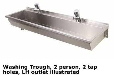 Washing Trough Lh Outlet 4 Person X4 Th - Wash Trough