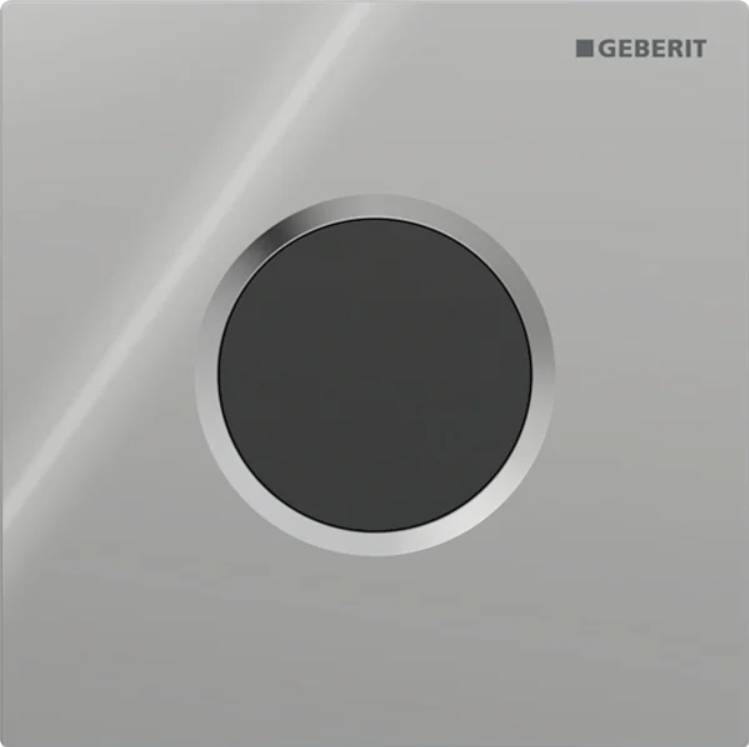 Geberit urinal flush control with electronic flush actuation, mains operation, Type 01 cover plate, round 