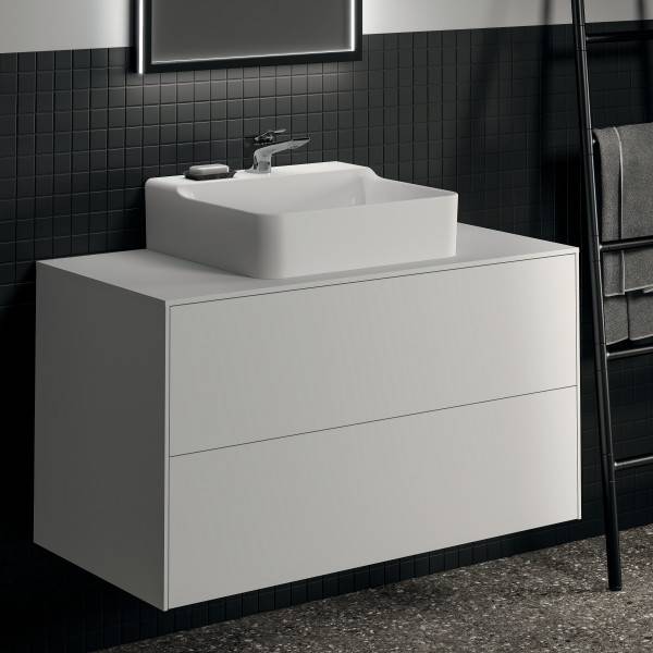 Conca 100 cm Wall Hung Washbasin Unit, Centre Cutout