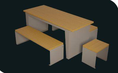 Estro Collection - Table, Bench and Stool Set