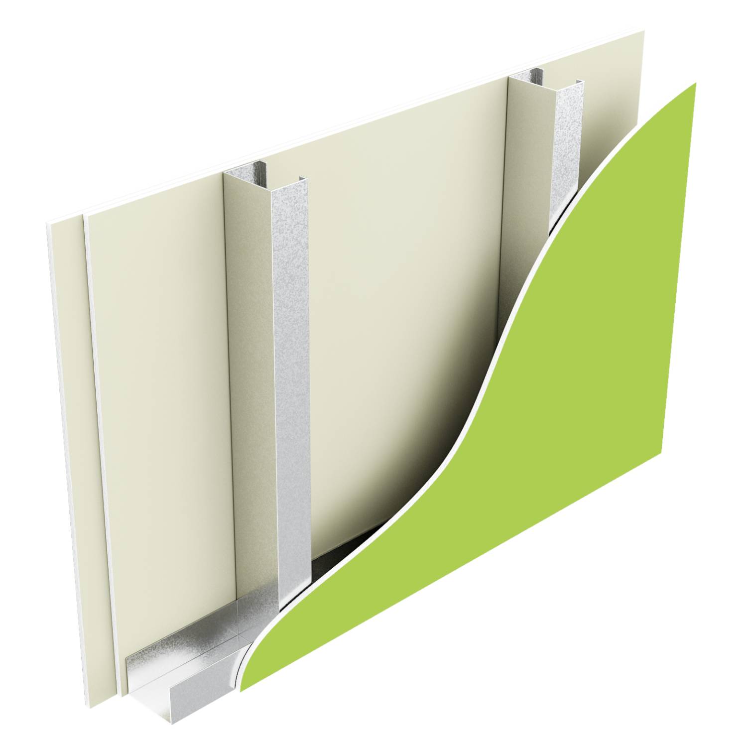 Metsec SFS infill wall with Klasse G-Board sheathing board, British Gypsum Gyproc plasterboard