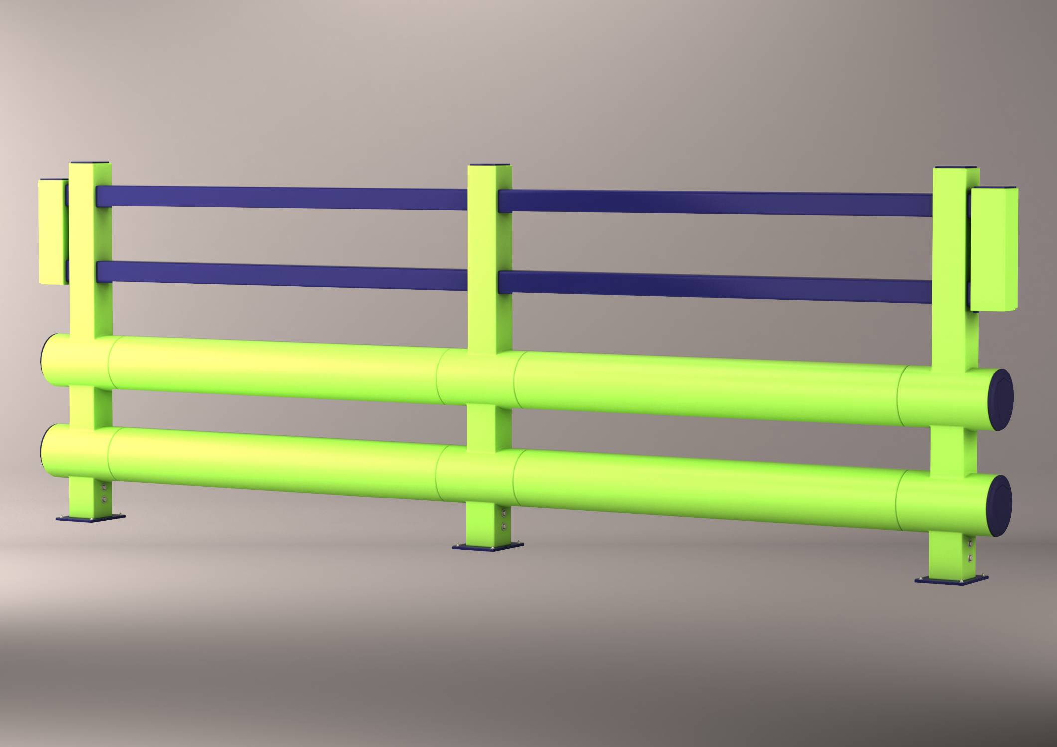 Pedestrian Safety Barrier (Double Bumper) - PAS 13 Tested Polymer Safety Barrier