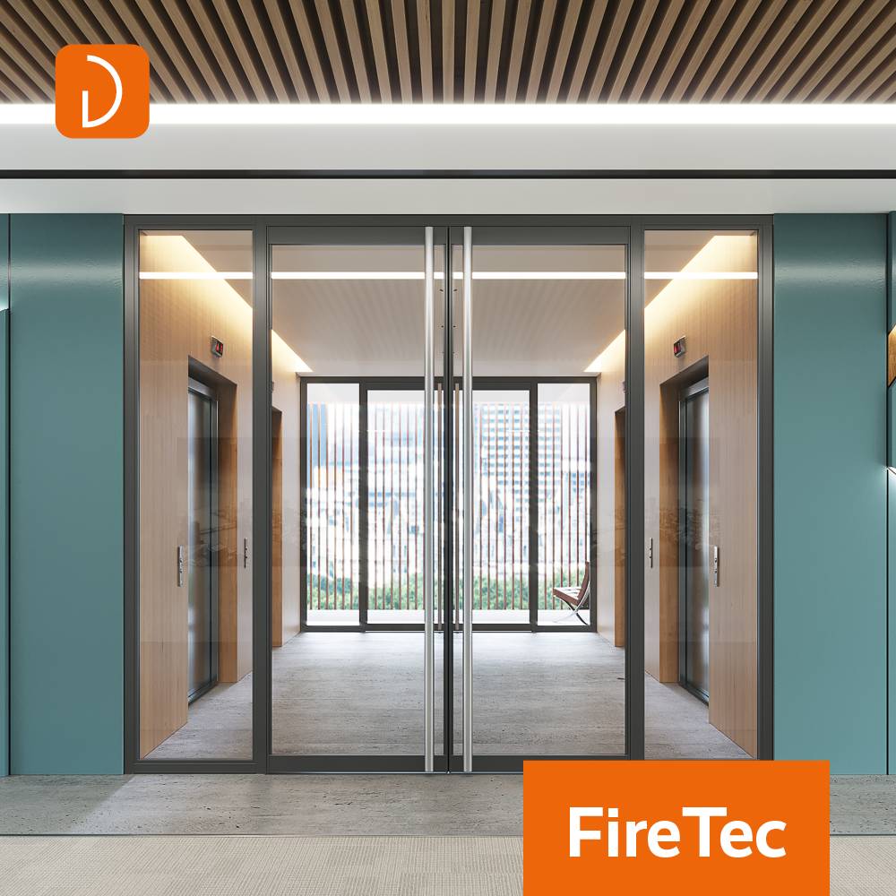 FireTec Ei30 Single Glazed Partition System (Micro Channel) and Doorset