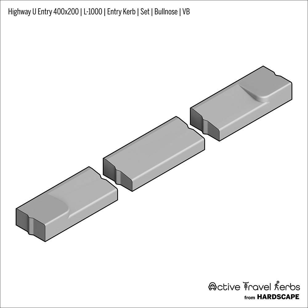 Active Travel Kerb - Highway U - 400 - Concrete Kerbs