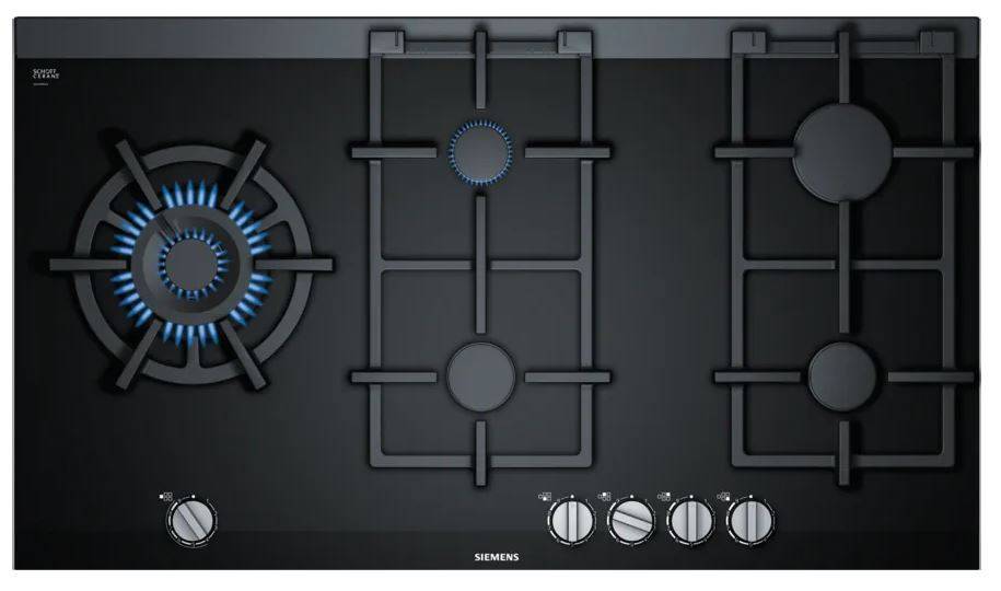 90 cm Gas Hob on Ceramic Glass