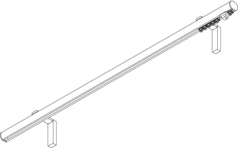 Curtain Track - Curtain Pole - Hand Operated - Silent Gliss SG 7600 Metropole 23 mm - Curtain Track