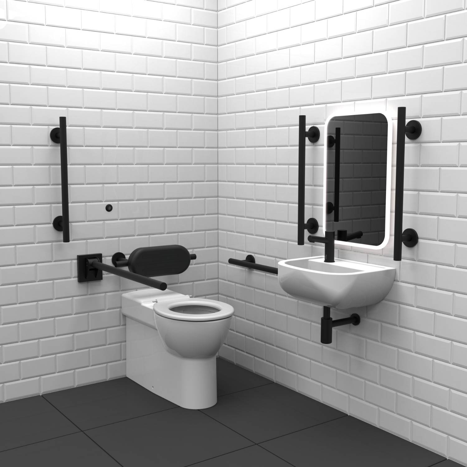 STYLE Infrared Premium Rimless Luxury Back to Wall Doc M Toilet Pack 