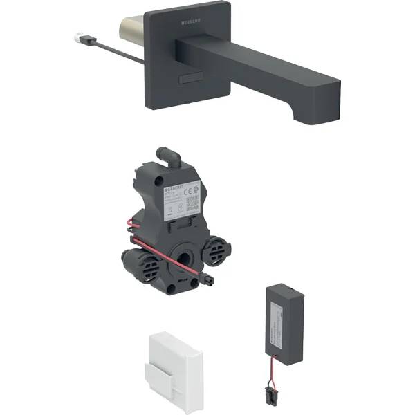 Geberit Brenta washbasin tap, wall-mounted, battery operation, for concealed function box