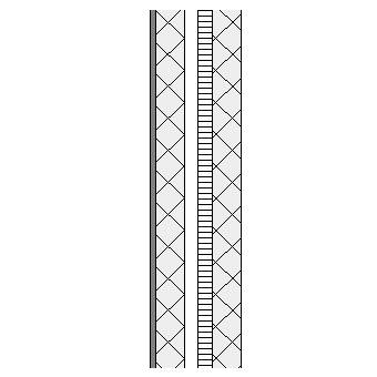 Cement rendered concrete block cavity wall with partial fill insulation