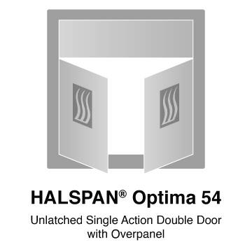 HALSPAN® Optima 54 mm Internal Fire Rated Door Blank - Unlatched Single Acting Double Doors With Overpanel
