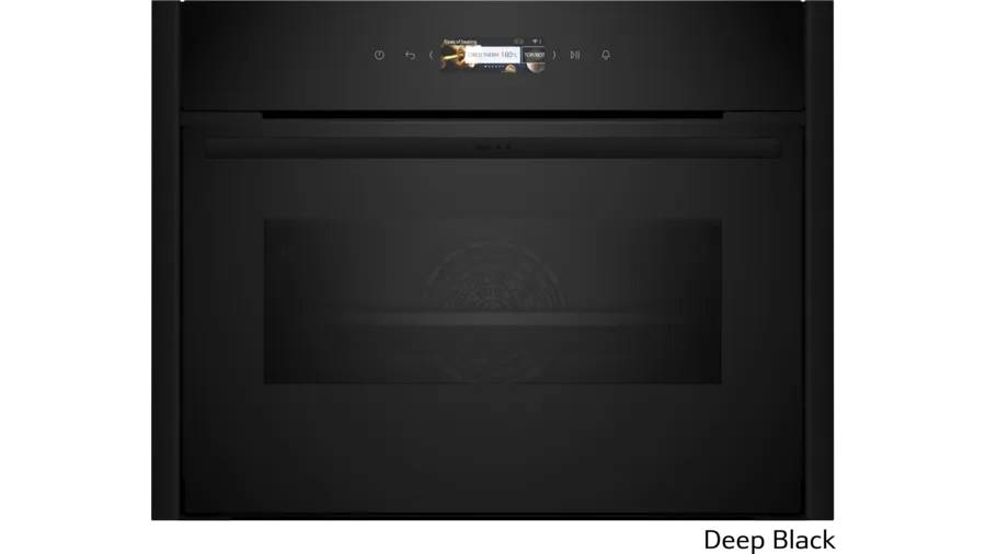 Compact 45cm ovens with Microwave Black trim