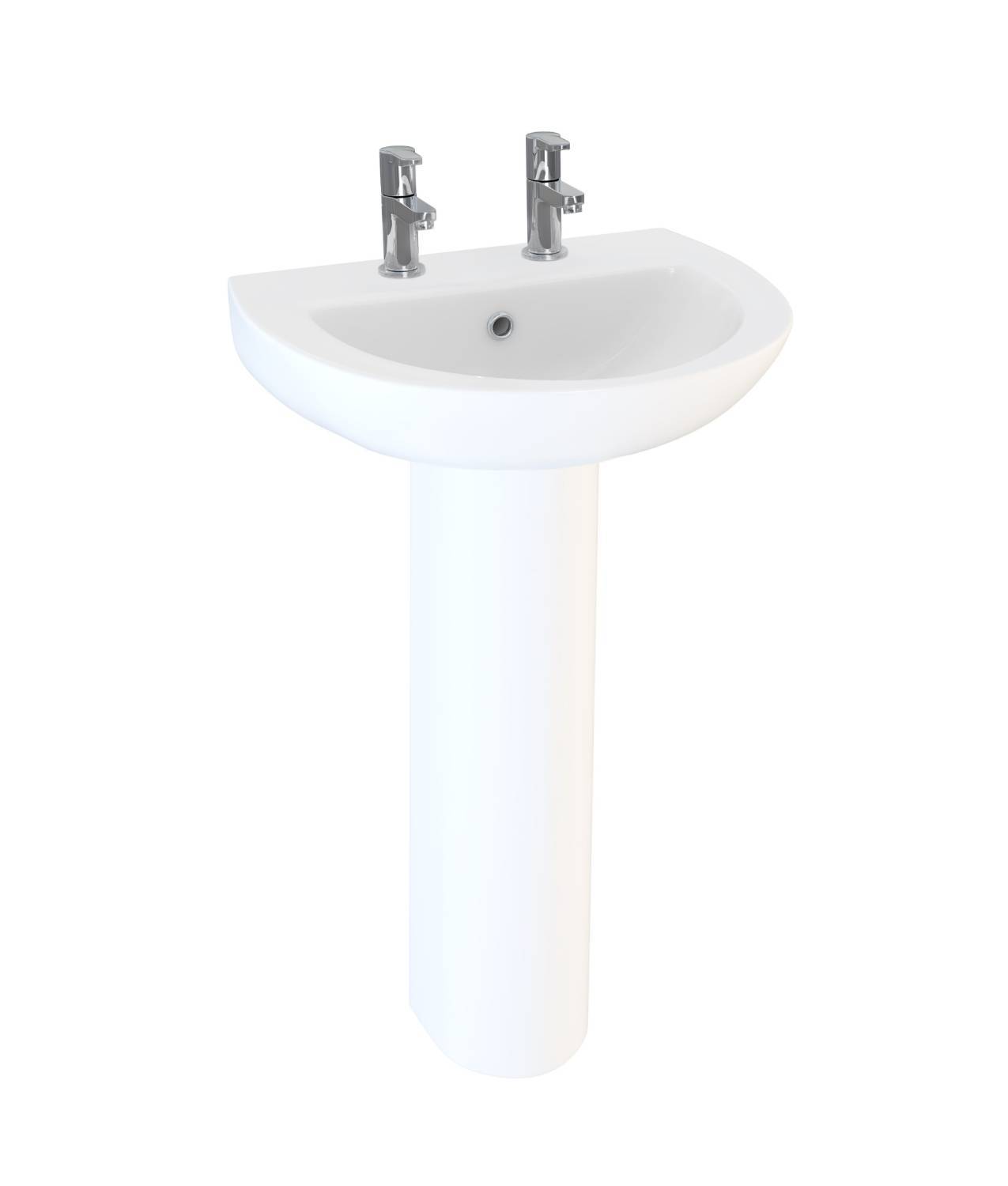 Atlas 50cm Basin - Pedestal Washbasin