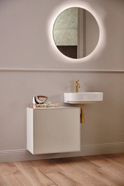 Conca 60 cm Wall hung Short Projection Washbasin Unit, No Cutout