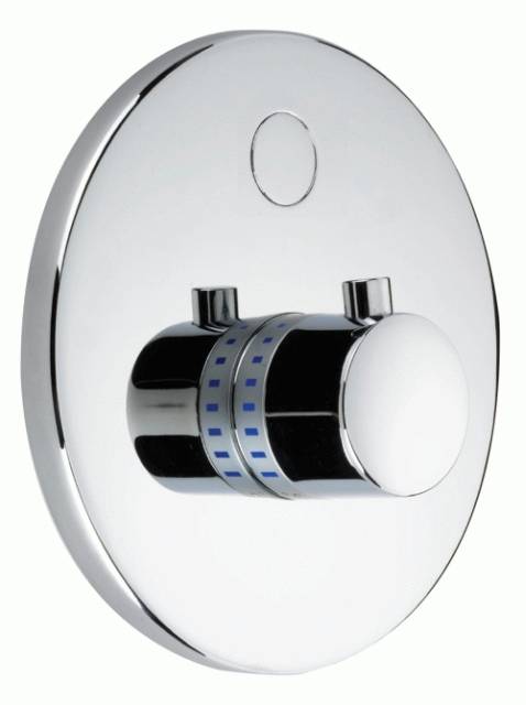 DB1200T Dolphin Blue Electronic Semi Recessed Piezo Touch Thermostatic Shower Control