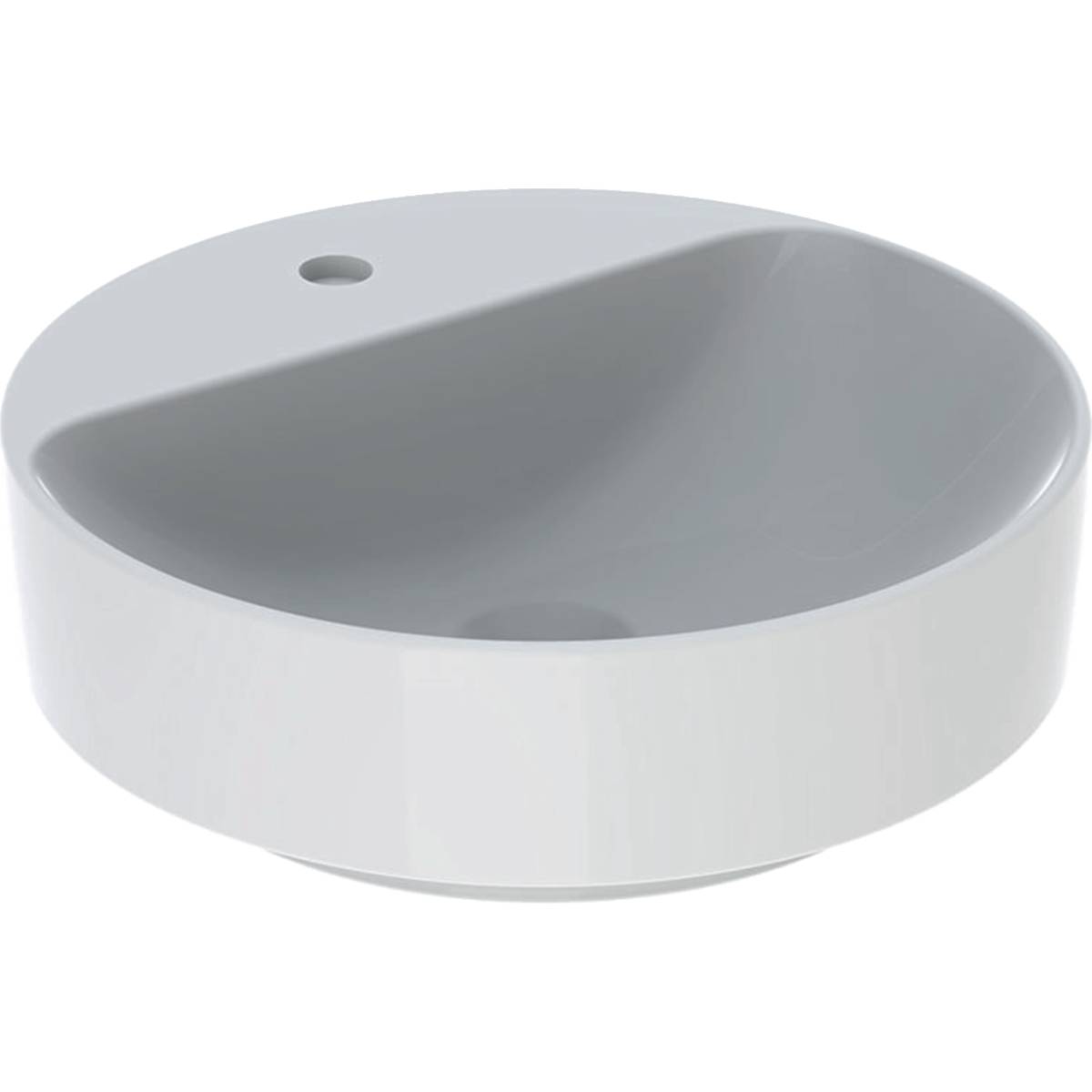 Geberit VariForm Lay-on Washbasin, Round, with Tap Hole Bench - Washbasin