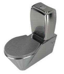 V130C Cantilevered WC and Cistern - Stainless Steel Close-Coupled WC
