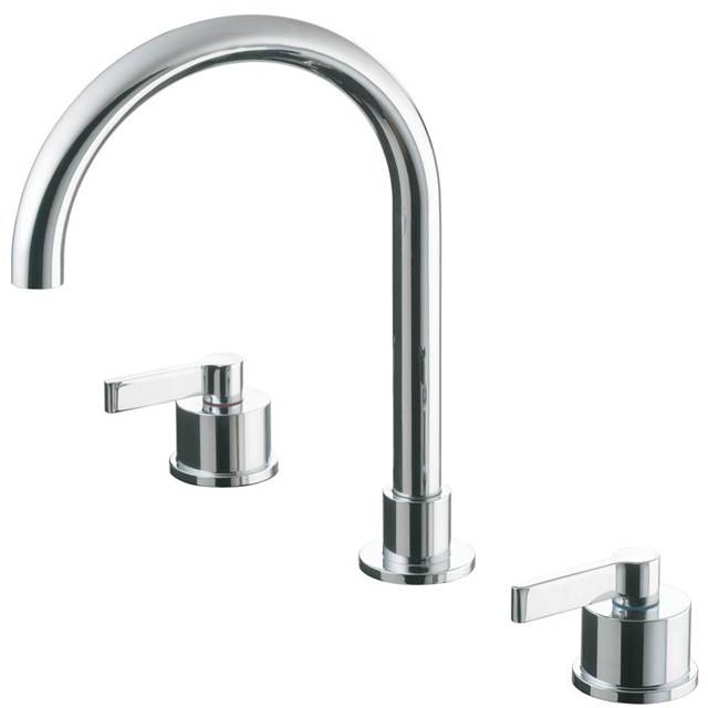 Silver Dual Control Three Hole Basin Mixer
