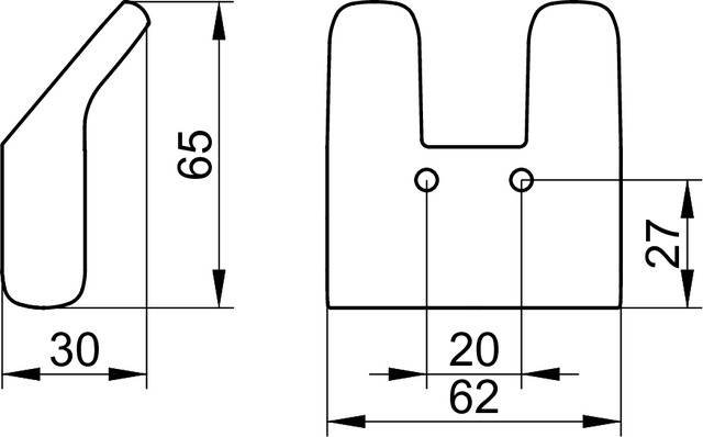 Robe Hook - Towel Hook - COLLECTION MOLL (Double) - Robe hook