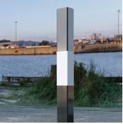 Plain Bollard Black & White - Square