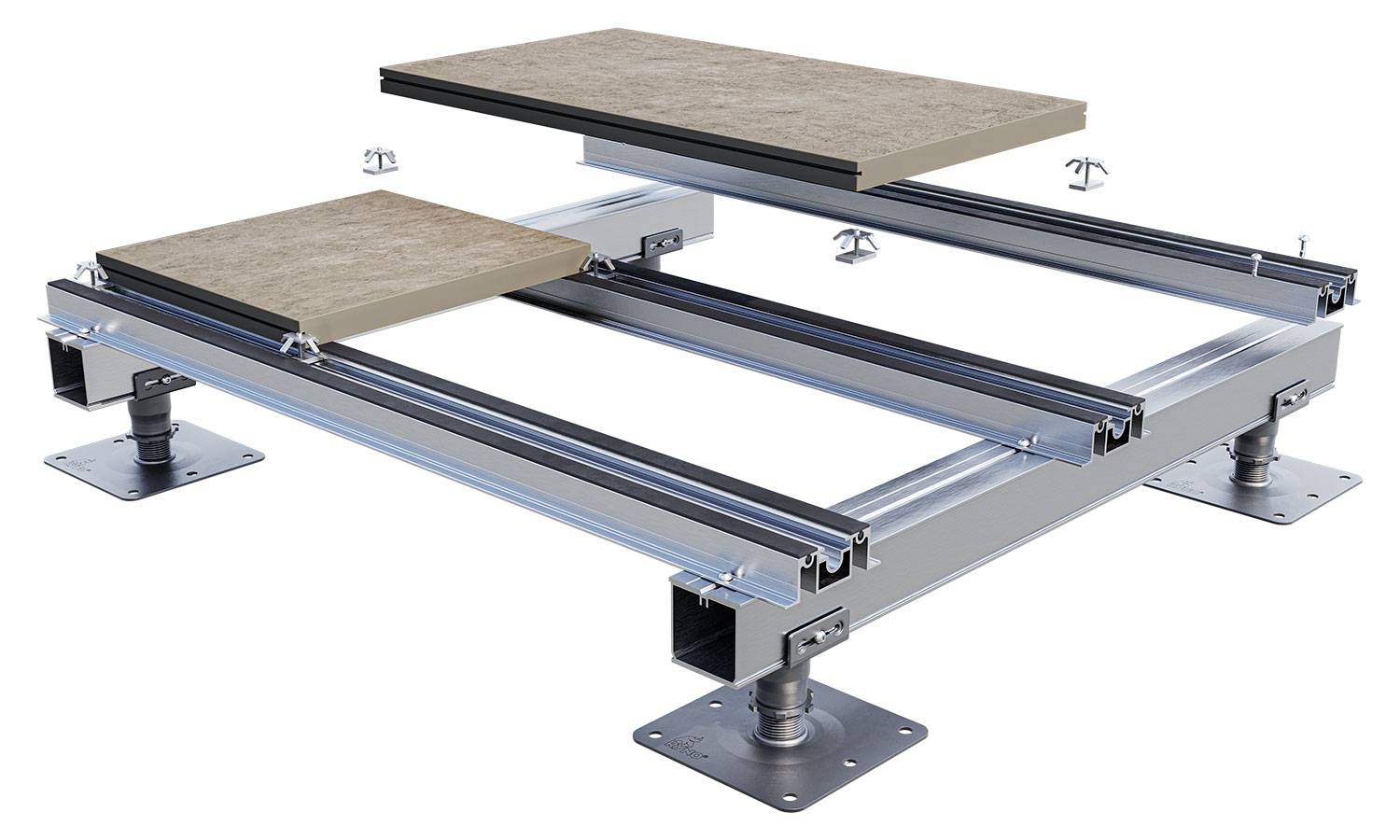 Rail Paving System with Hidden Wind Uplift Restraint - TerraSmart® IGNO