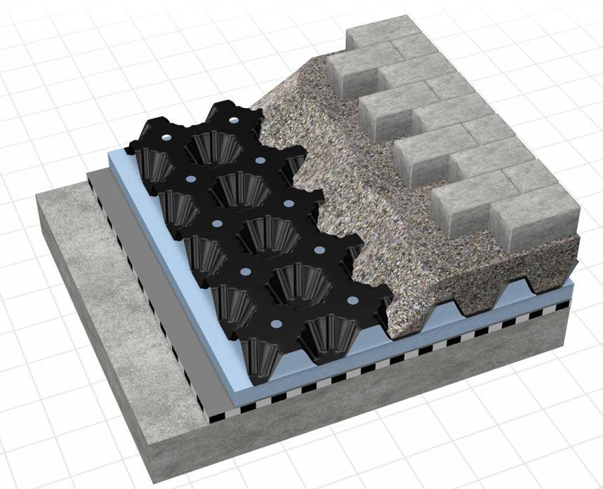 DELTA® FLORAXX in walkable inverted roofs