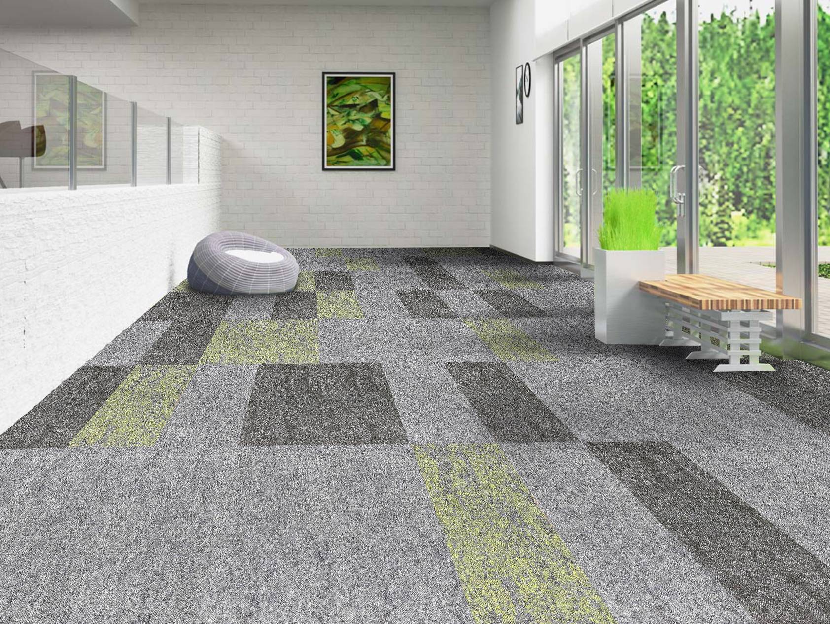 Riven Structured Nylon Pile Carpet Tile