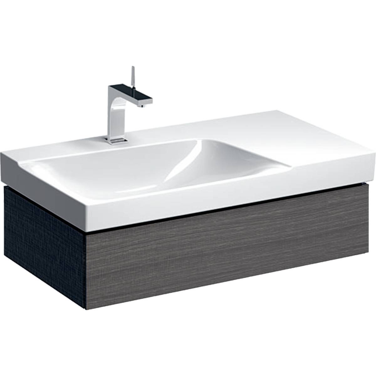 Xeno² cabinet for washbasin with shelf surface, with one drawer