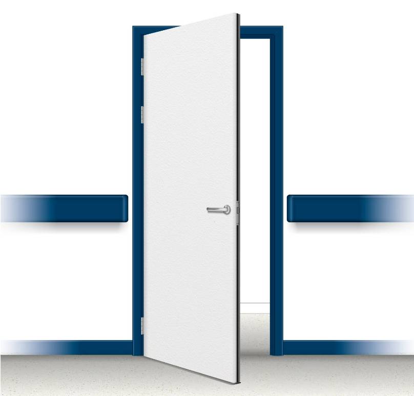 Dfendoor Ambulant WC Single Door - PVC Postformed Severe Duty Doorset