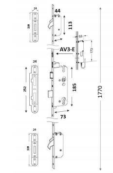 Winkhaus AV3-E Electronic Multipoint Deadlock (HUKP-0403-05) - Door lock