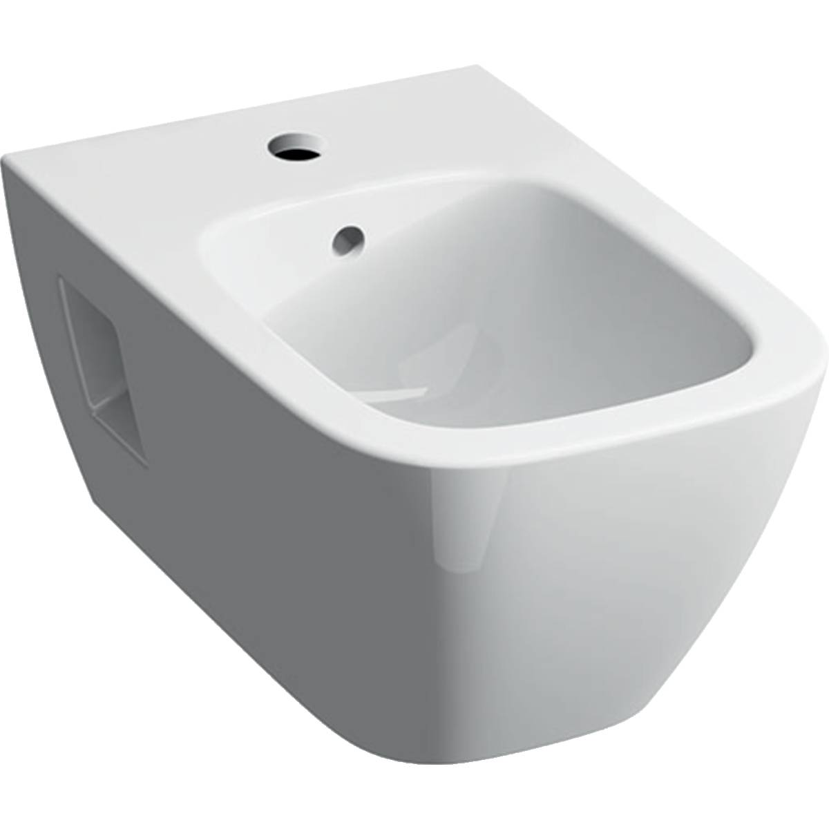 Selnova Square wall-hung bidet, semi-shrouded