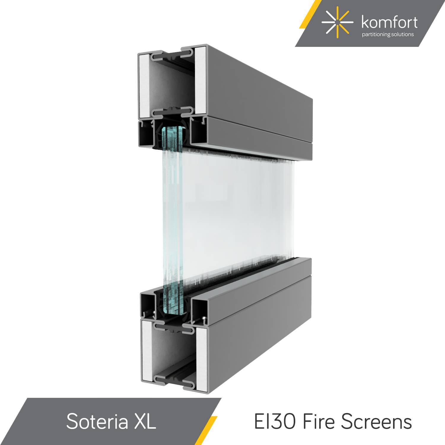 Komfort | Soteria XL | EI Fire Rated Partitioning Glazing and Doors - Glass Fire Screens 