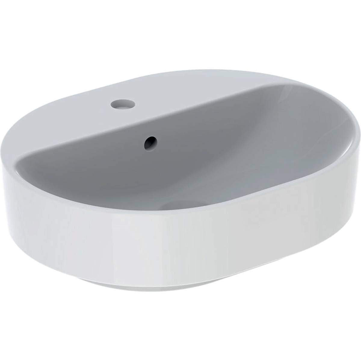 VariForm lay-on washbasin, elliptic, with tap hole bench