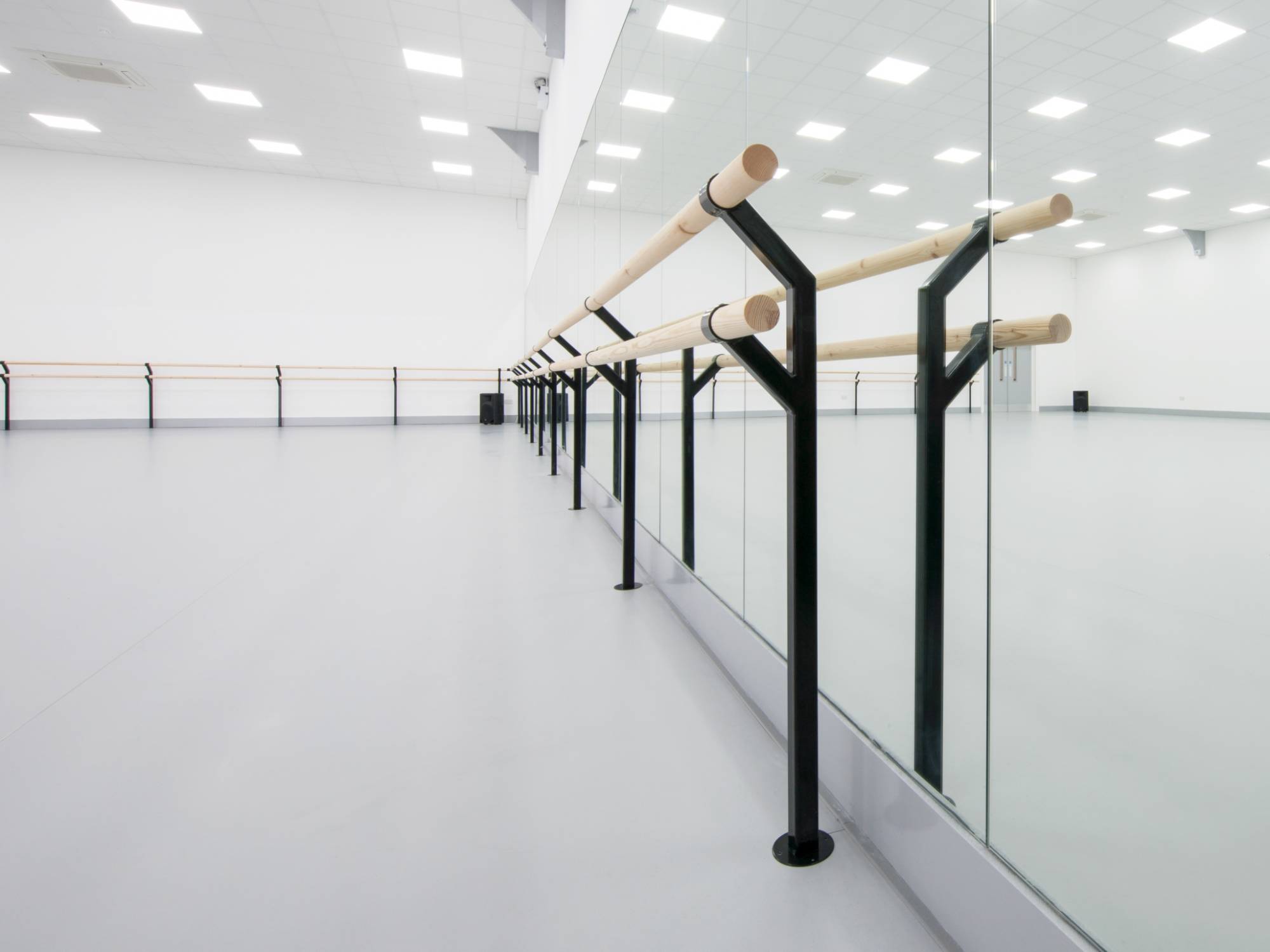 Floor-mounted Double Ballet Barre Bracket
