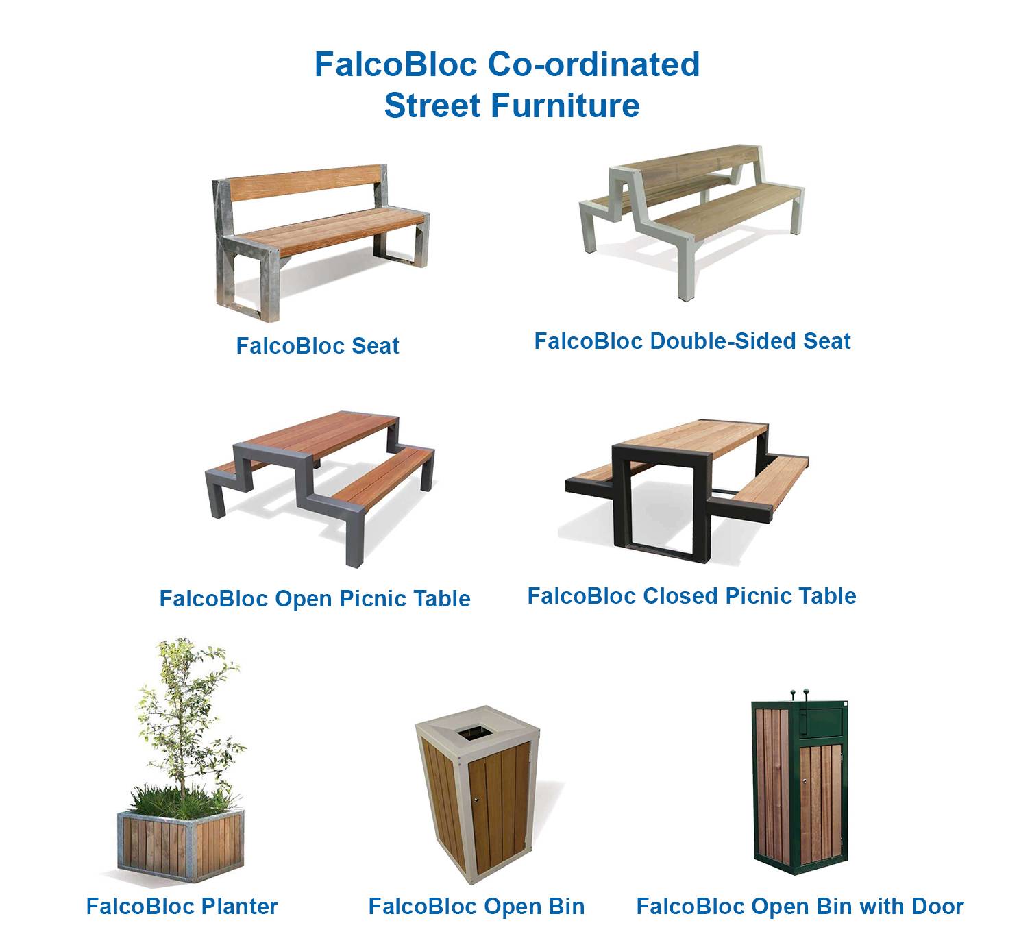 FalcoBloc Picnic Table - Picnic table with sustainable hardwood