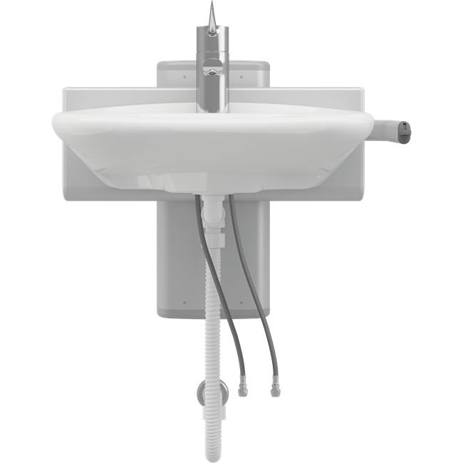 Adjustable height gas-assisted Plus bathroom basin. Complete package PKG-0002