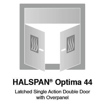 HALSPAN® Optima 44 mm Internal Fire Rated Door Blank - Latched Single Acting Double Doors With Overpanel