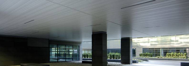 Exterior Metal Linear Closed Ceilings - Exterior metal ceiling system