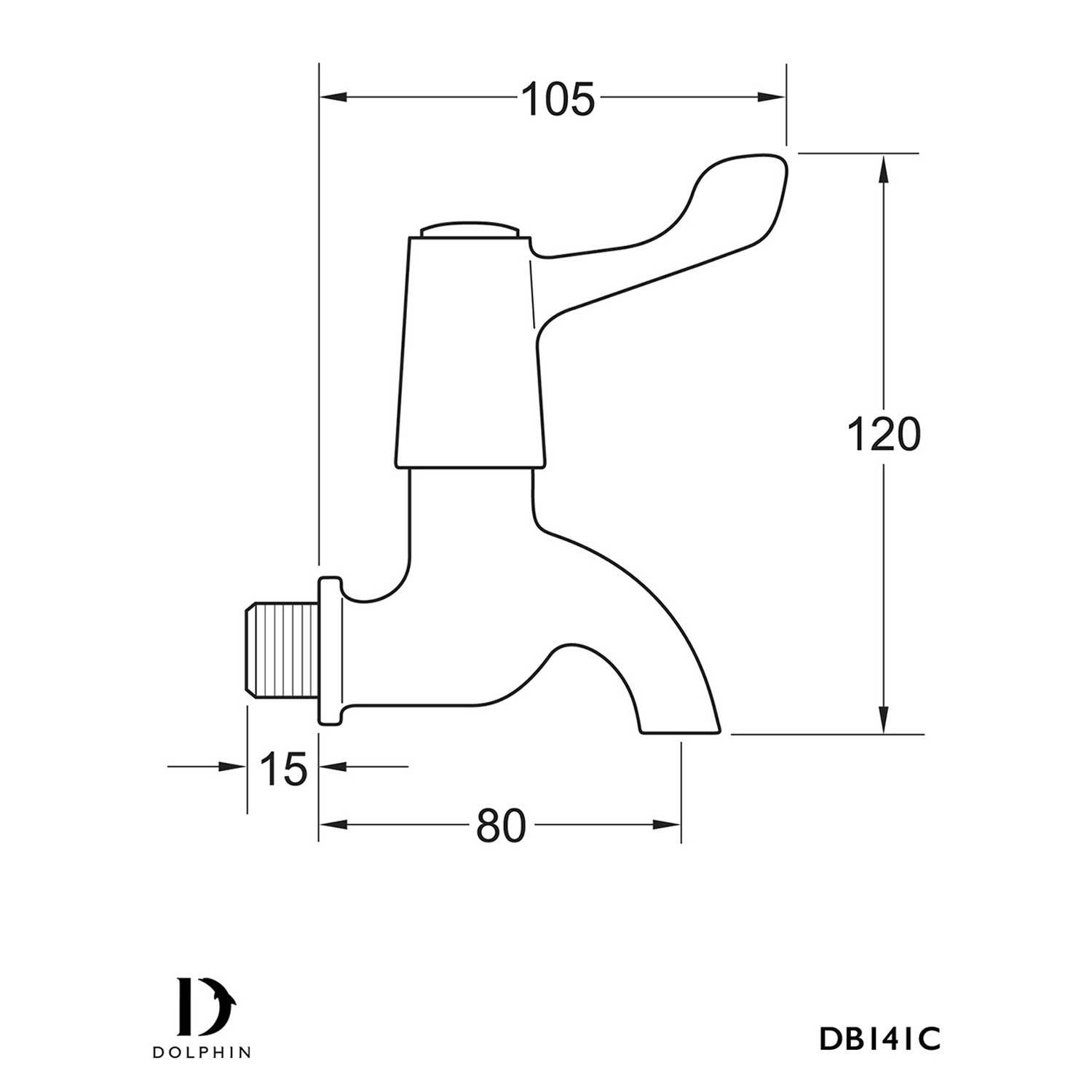DB141C - Dolphin Lever Action Bib Taps