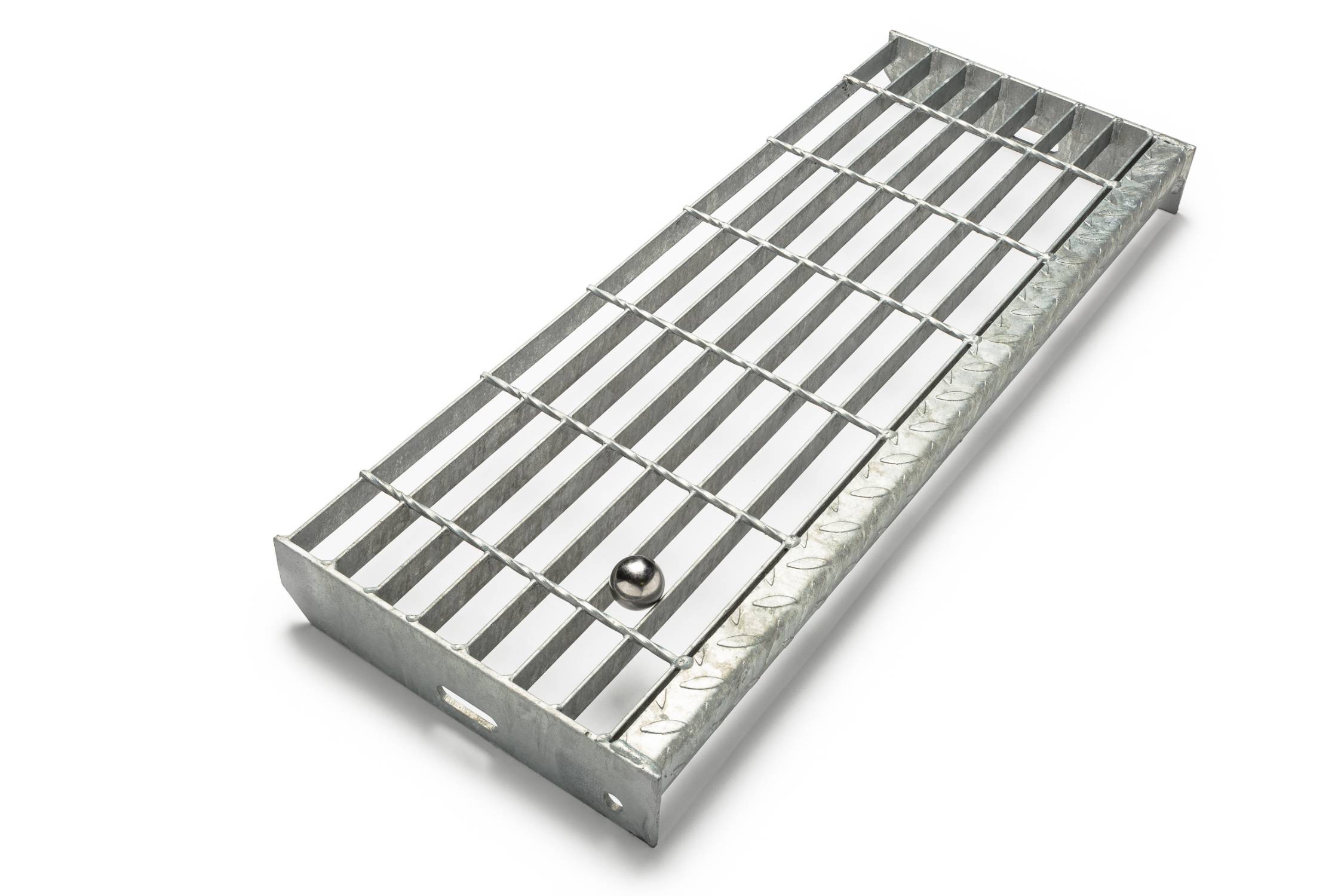 Steel Stair Treads - 35mm Ball Proof - Open Steel Grating