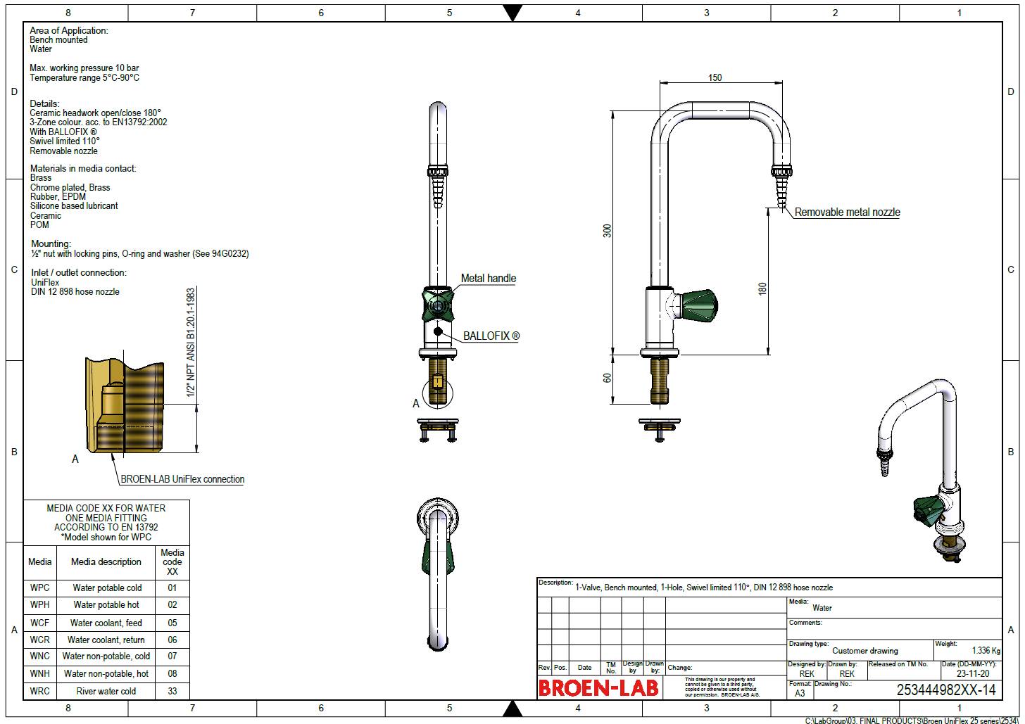 Table Mounted Laboratory Water Tap