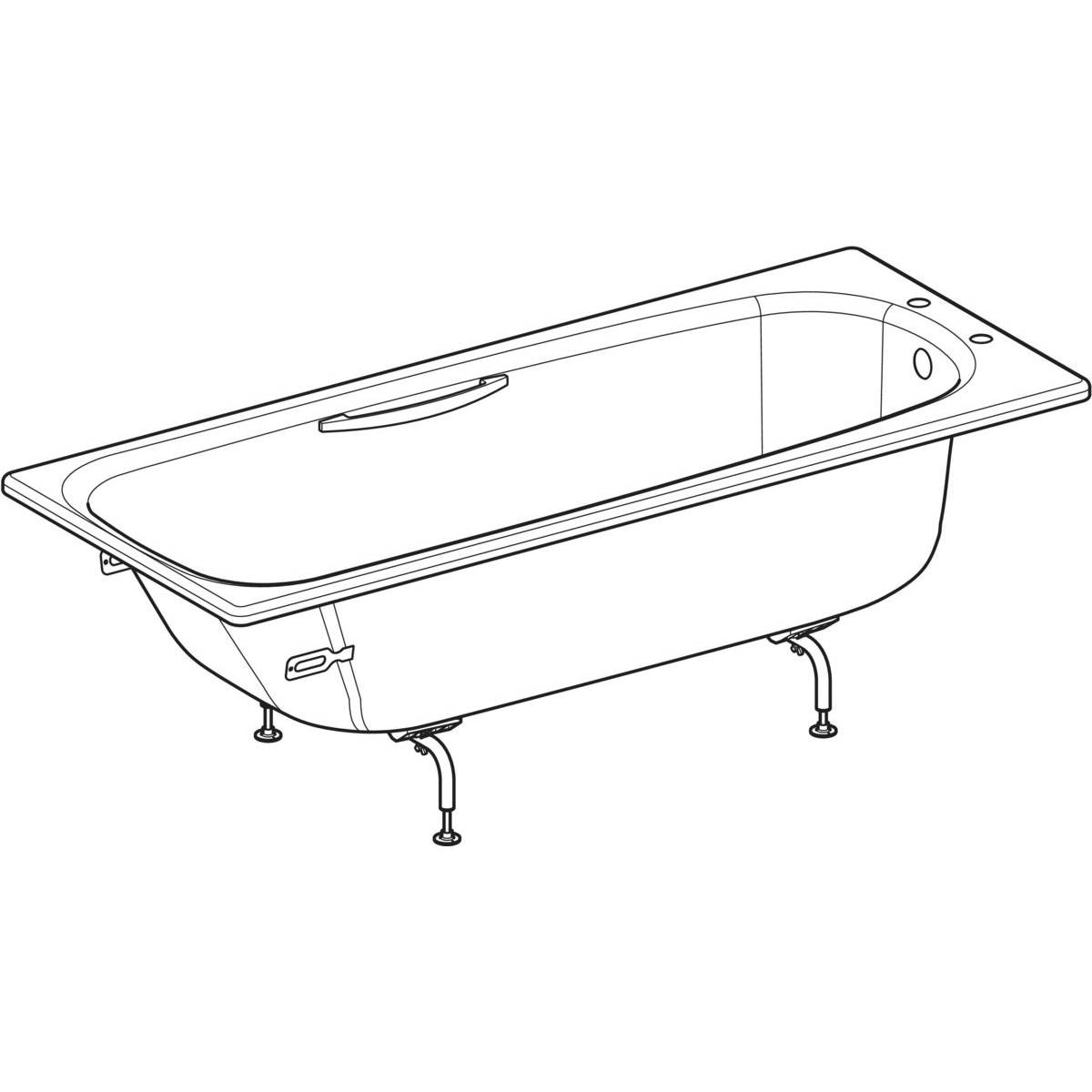 Twyford Neptune Rectangular Bathtub with Feet