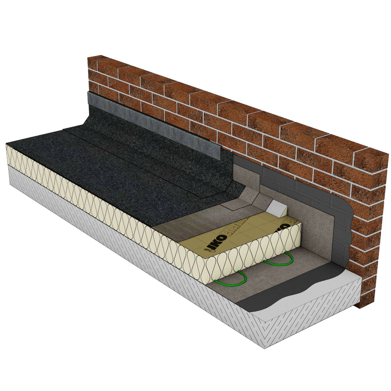 Two-Layer Torch-Applied Bituminous Membrane (Felt) Roofing System - IKO ULTRA Gold 20 - Flat Roofing System