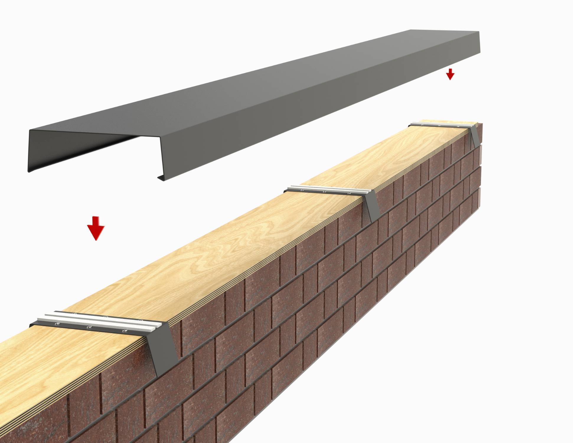 Yeoman Rainguard Squareline Coping - Aluminium Flat Coping