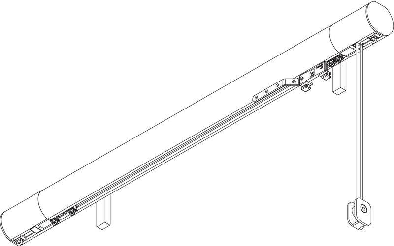 Curtain Track - Curtain Pole - Cord Operated - Silent Gliss SG 7640 Metropole 50mm Diameter - Curtain Track
