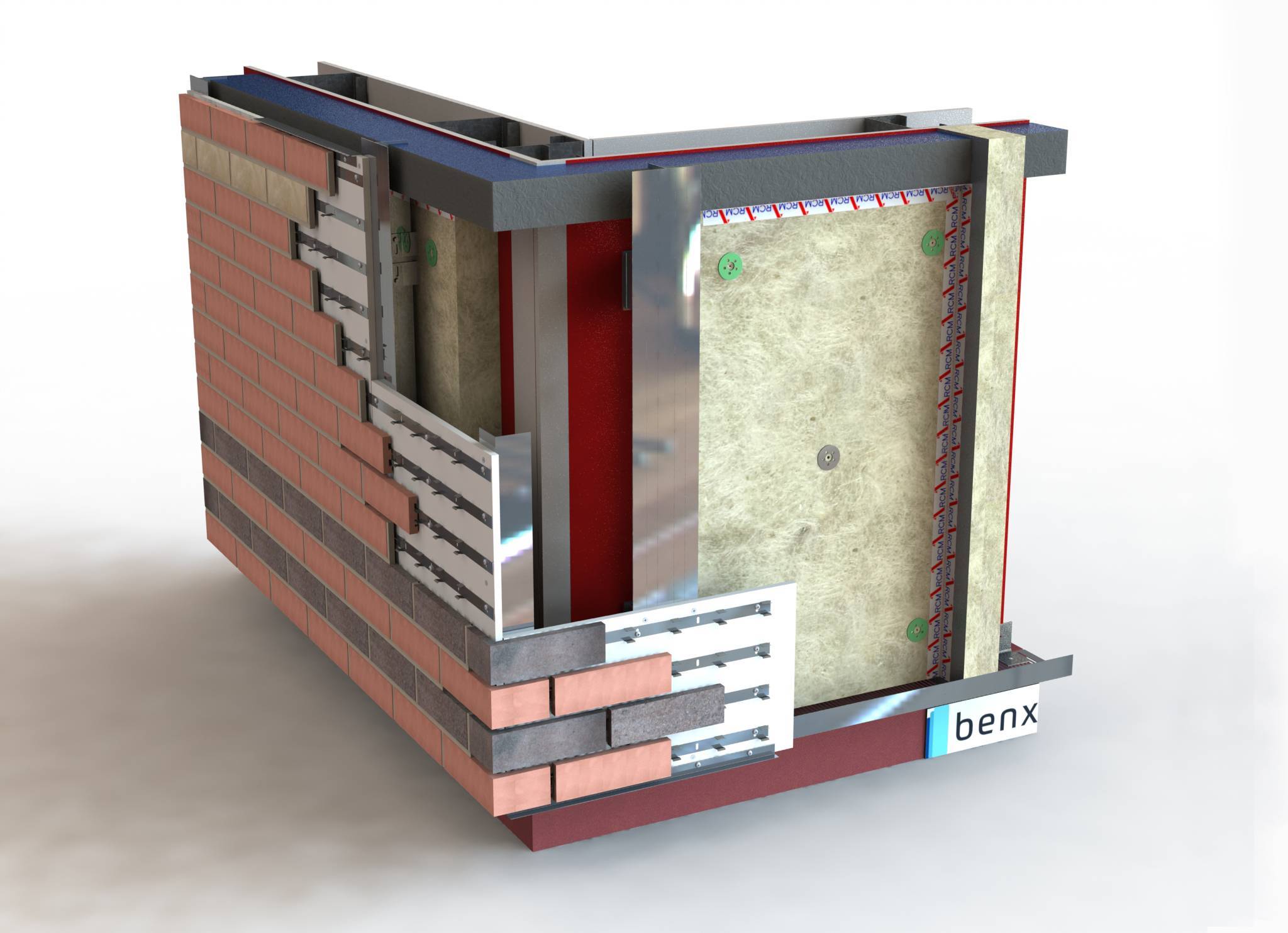 SLIPFAST® mechanically fixed clay brick slip system