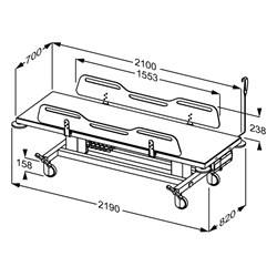 Mobile Change Trolley 2 R9452721 - Electrically Height Adjustable 2190 mm Long. Battery operated.