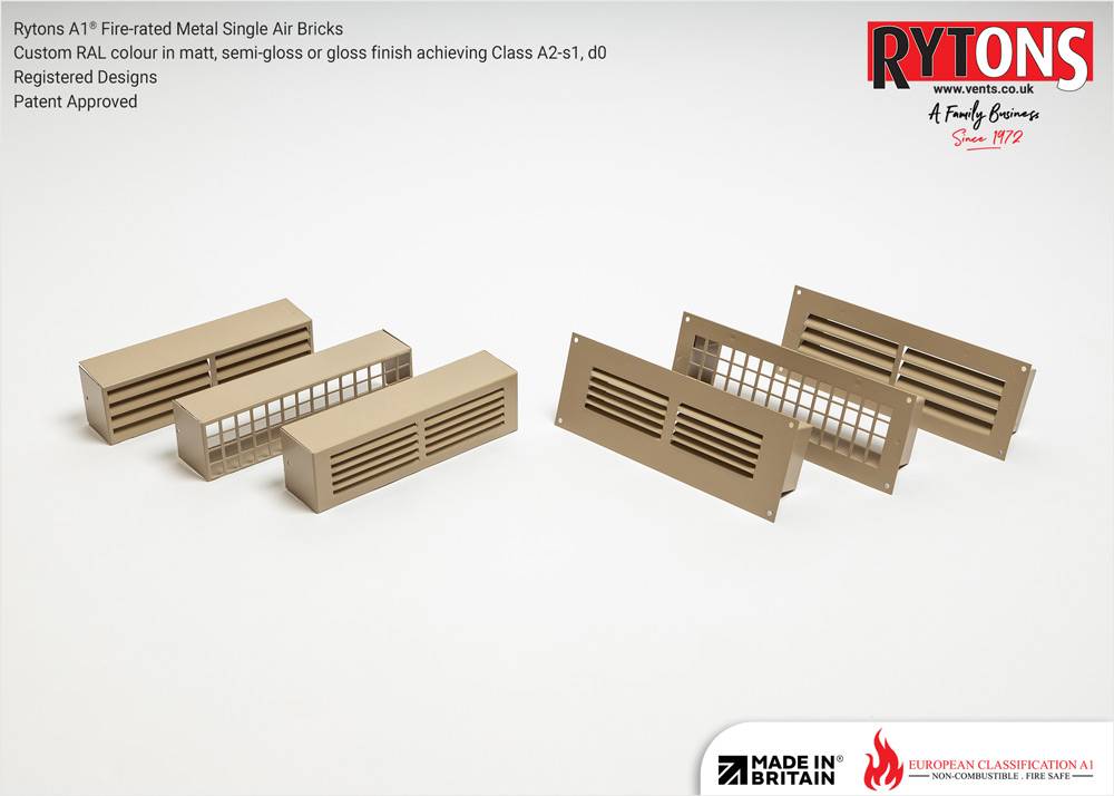 Rytons A1® Fire-rated Metal Single Air Bricks