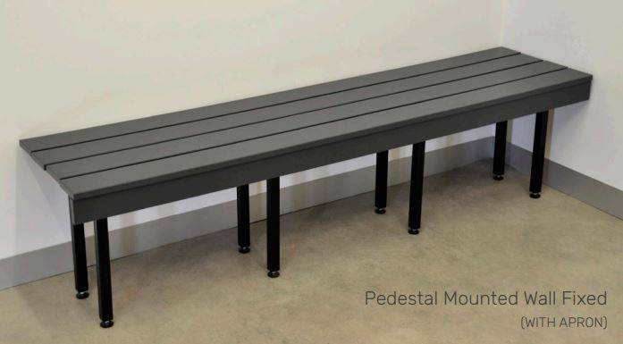 Bench Seating - Pedestal Mounted Wall Fixed 2 with Apron