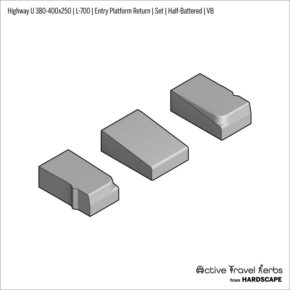 Active Travel Kerb - Highway U - 380-400 - Concrete Kerbs