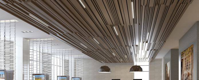 Interior Metal Linear Open Ceilings - Linear metal ceiling